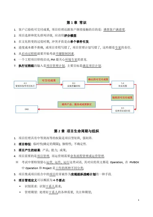 PMP重点总结
