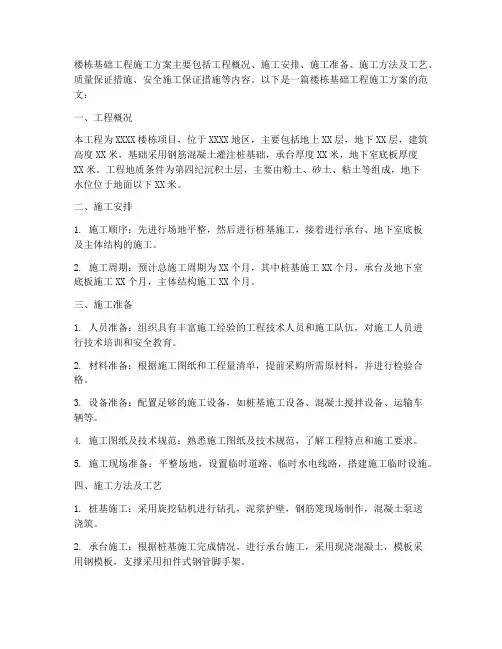 楼栋基础工程施工方案