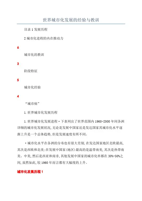 世界城市化发展的经验与教训