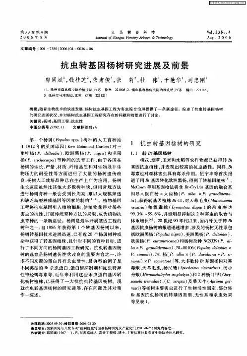 抗虫转基因杨树研究进展及前景