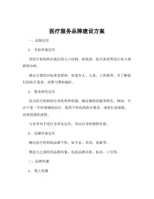 医疗服务品牌建设方案