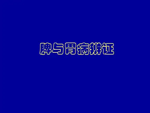 脾与胃病辨证 PPT课件