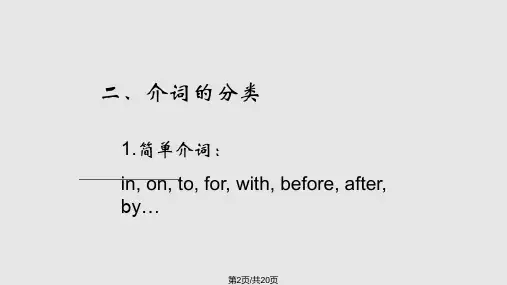 小学英语中的介词