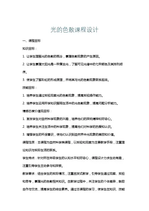 光的色散课程设计