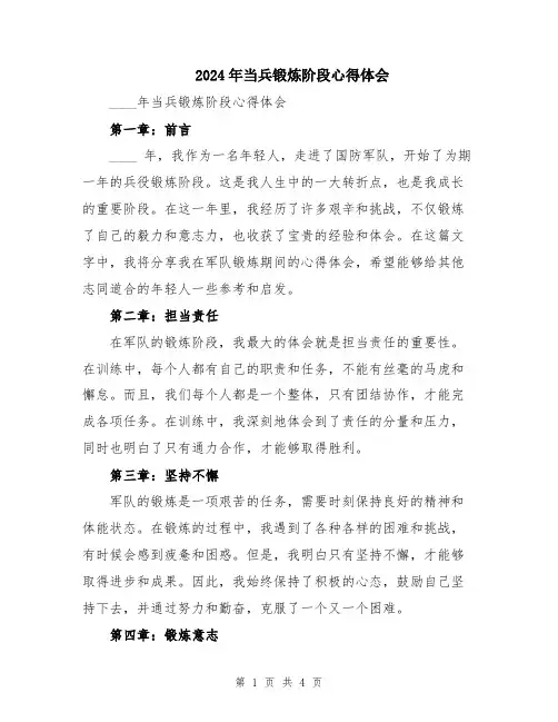 2024年当兵锻炼阶段心得体会