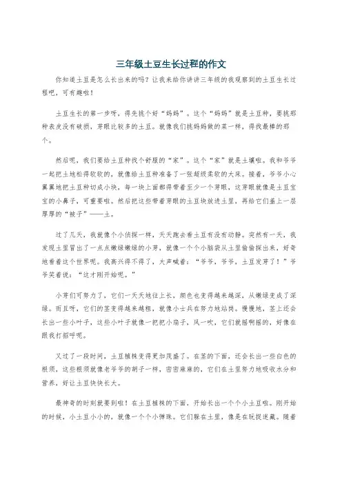 三年级土豆生长过程的作文