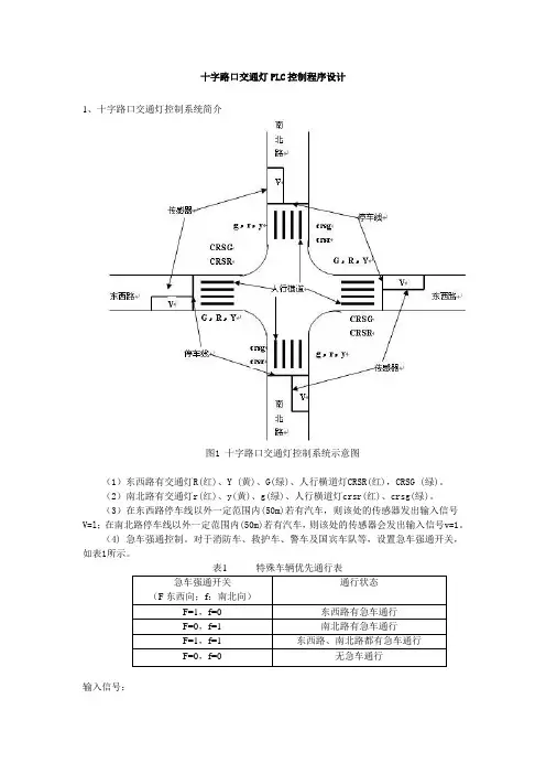 十字路口交通灯PLC控制程序设计