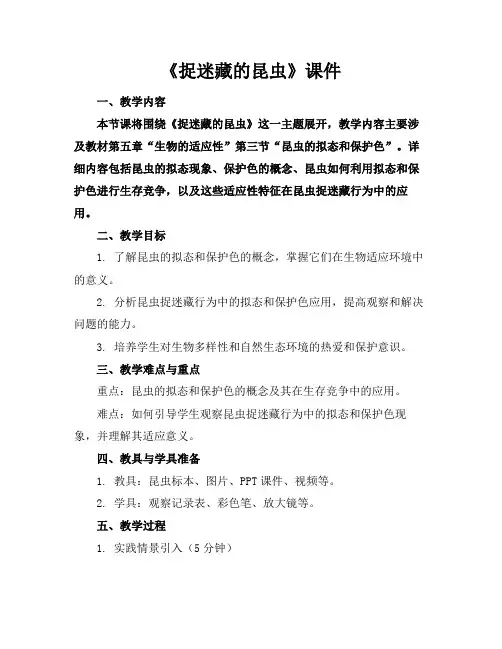 《捉迷藏的昆虫》课件