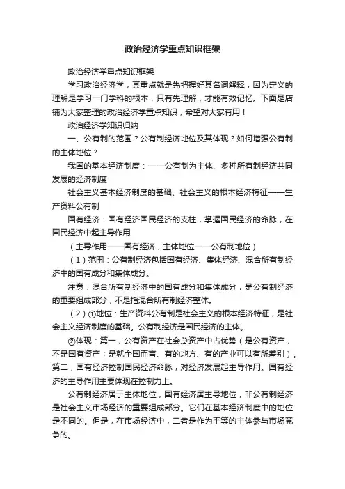 政治经济学重点知识框架