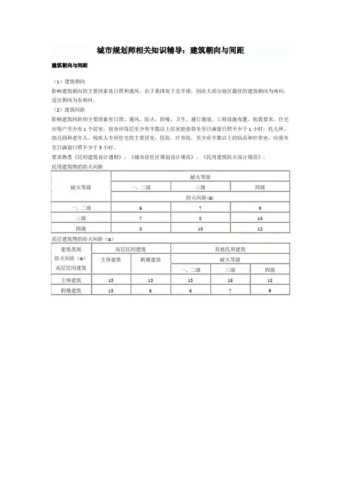 建筑朝向与间距