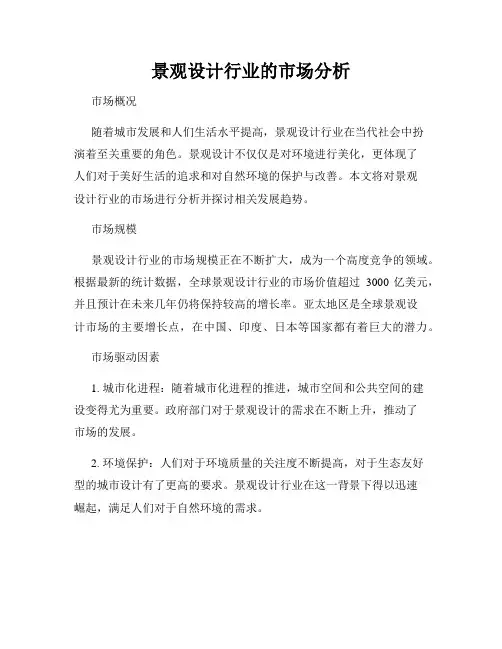 景观设计行业的市场分析