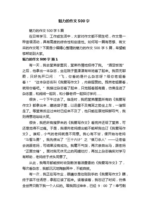 魅力的作文500字5篇