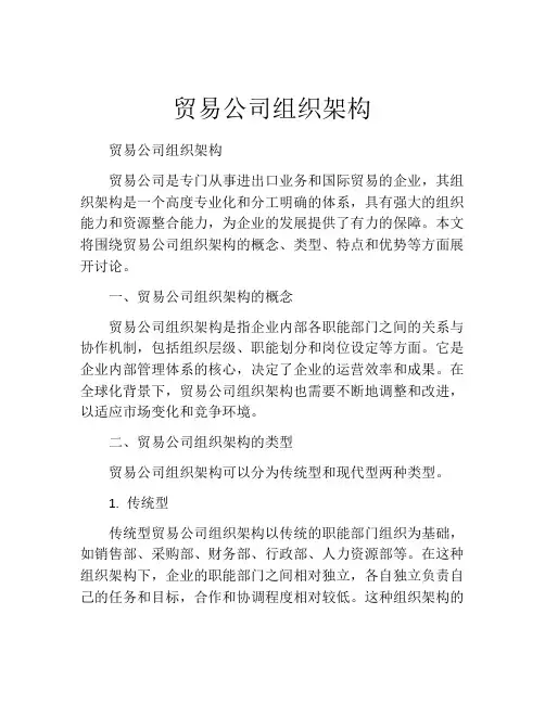 贸易公司组织架构
