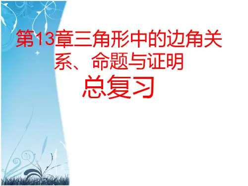 第13章三角形中的边角关系命题与证明总复习