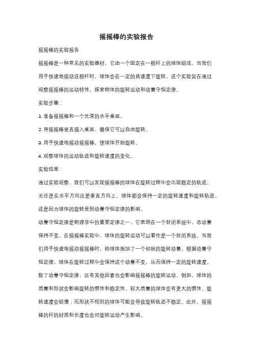 摇摇棒的实验报告