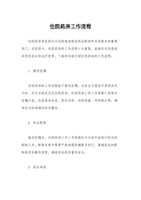 住院药房工作流程