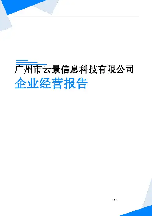 广州市云景信息科技有限公司企业经营报告-鹰眼通