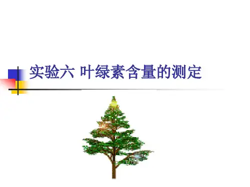 实验5 叶绿素a与叶绿素b含量的测定