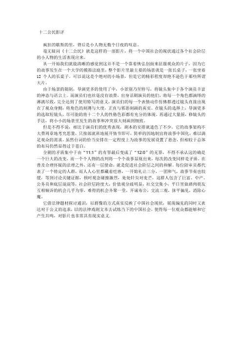 十二公民影评