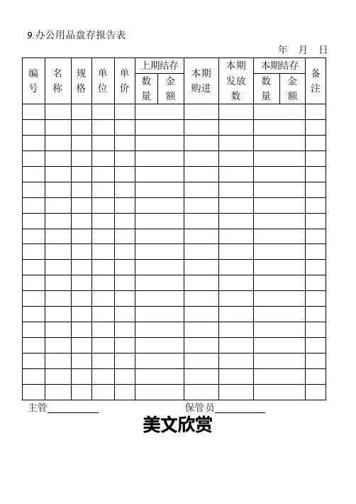 09.办公用品盘存报告表