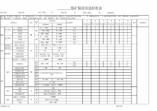 掘进巷道验收表(1)
