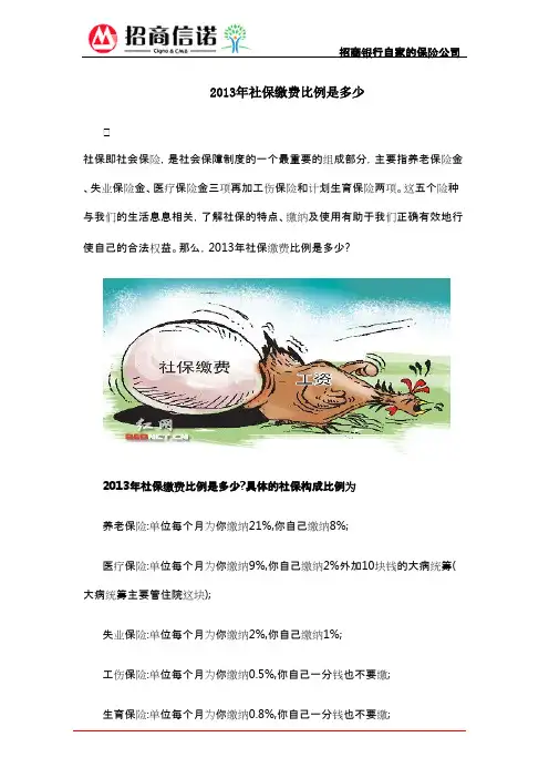 2013年社保缴费比例是多少