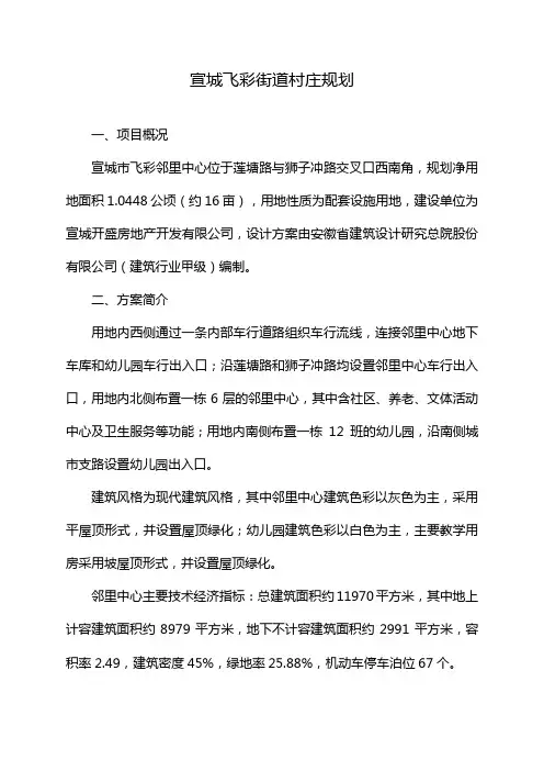 宣城飞彩街道村庄规划