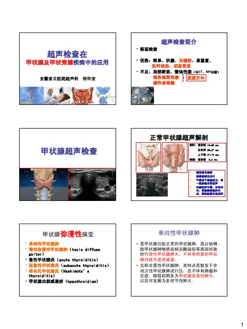 超声检查在甲状腺及甲状旁腺疾病中的应用
