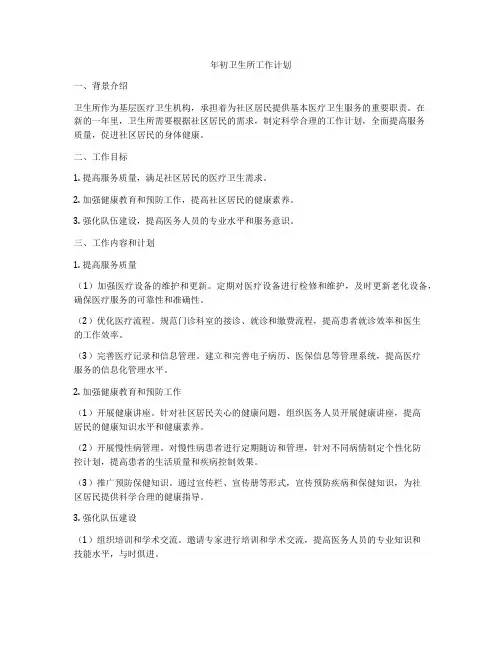 年初卫生所工作计划