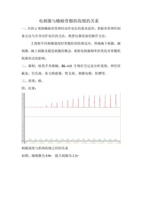 电刺激与蟾蜍骨骼肌收缩的关系(1)
