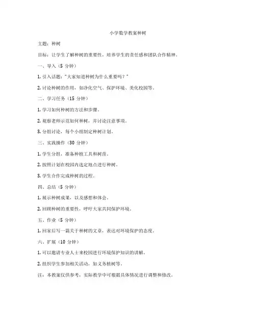 小学数学教案种树