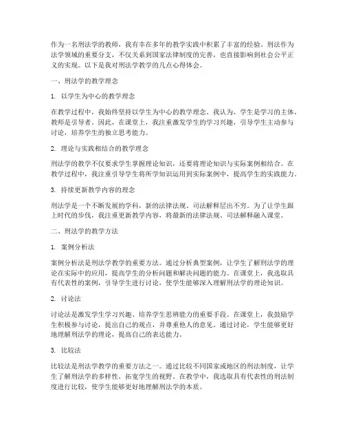 刑法学的教学心得体会