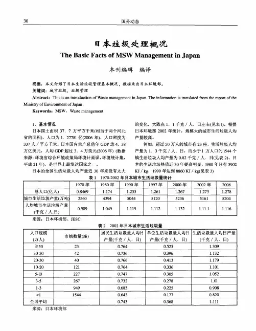 日本垃圾处理概况