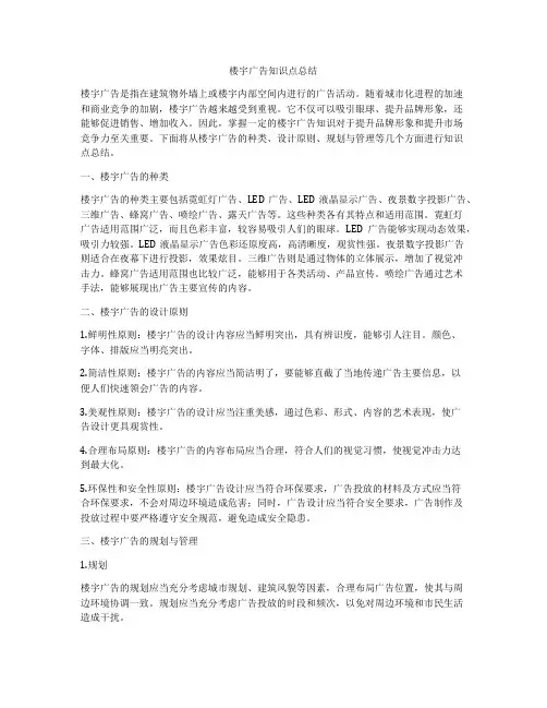 楼宇广告知识点总结