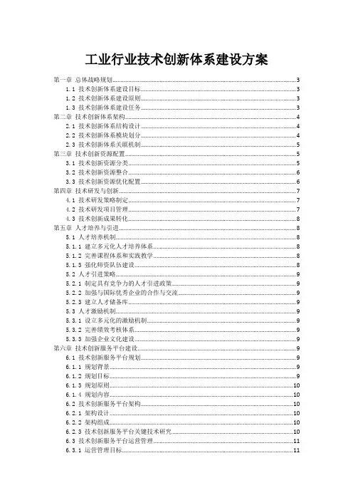 工业行业技术创新体系建设方案