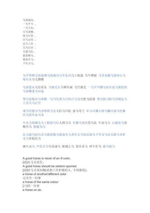 与马有关的谚语