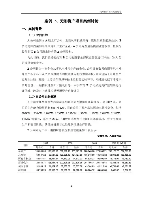 案例一无形资产案例-叶片