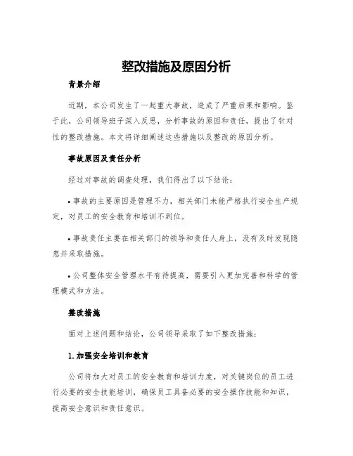 整改措施及原因分析