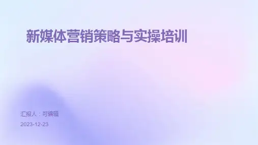 新媒体营销策略与实操培训ppt