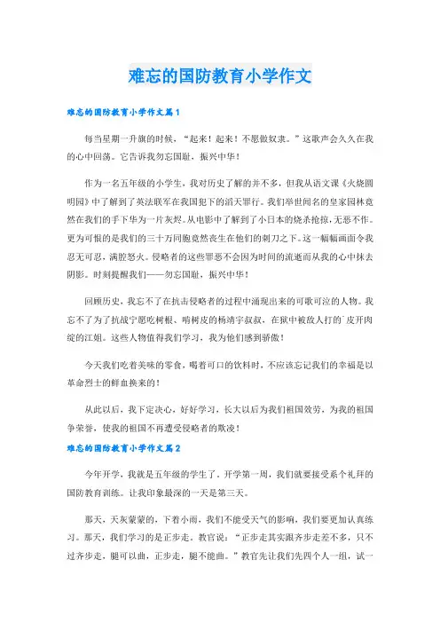 难忘的国防教育小学作文.doc