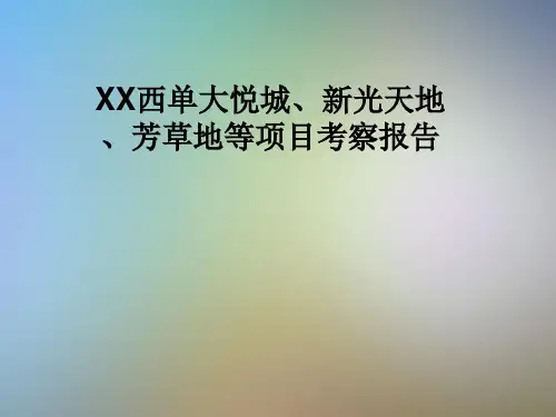 XX西单大悦城、新光天地、芳草地等项目考察报告