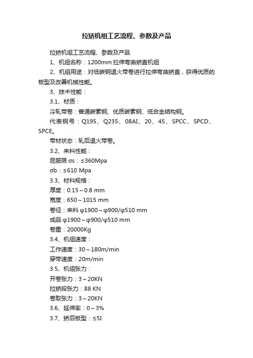 拉矫机组工艺流程、参数及产品