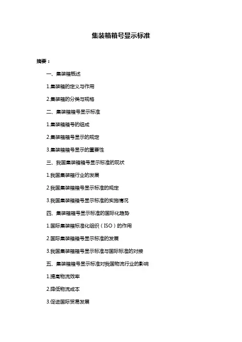集装箱箱号显示标准