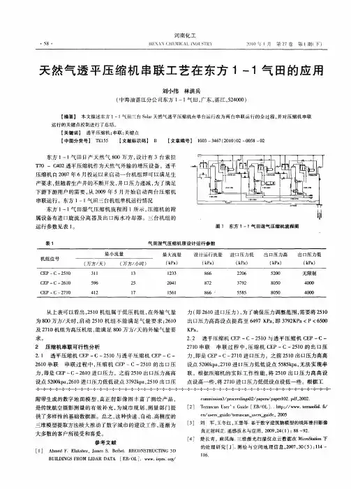 天然气透平压缩机串联工艺在东方1—1气田的应用