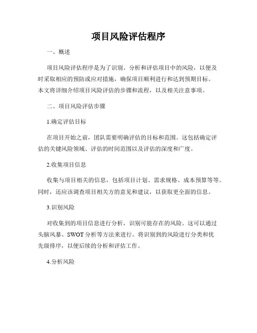 项目风险评估程序