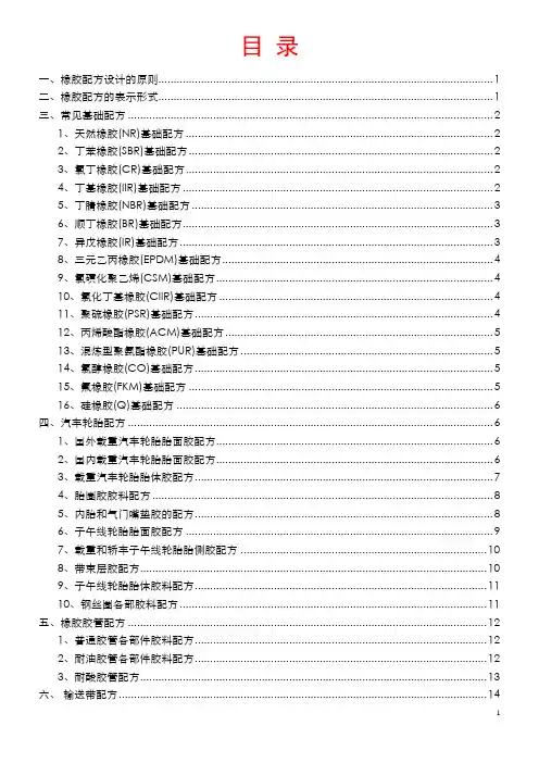 橡胶配方大全