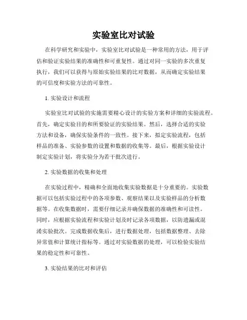 实验室比对试验