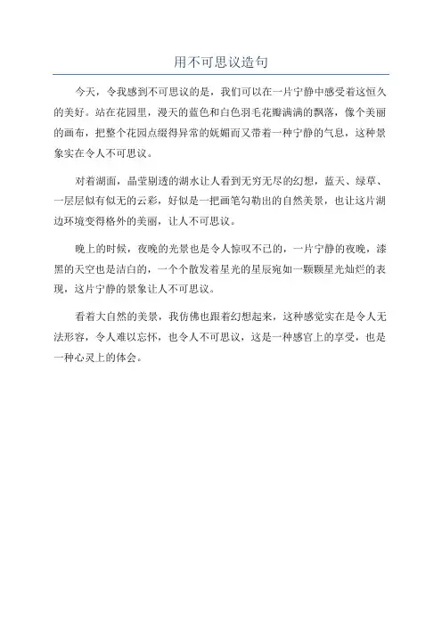 用不可思议造句
