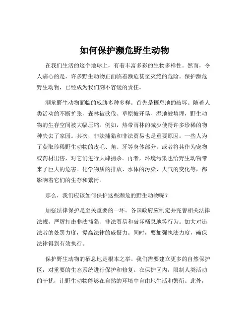 如何保护濒危野生动物