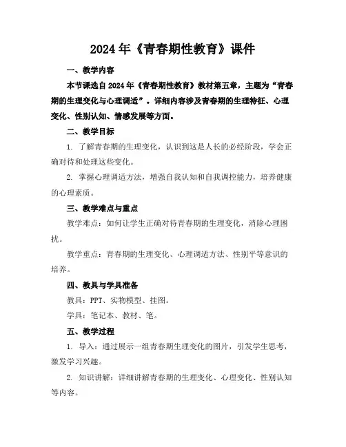 2024年《青春期性教育》课件